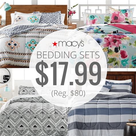 This norfolk comforter set will definitely turn your room into a sophisticated space with its bright red tone and damask print. Macy's 3 Piece Bed-In-Bag Bedding Sets only $17.99!
