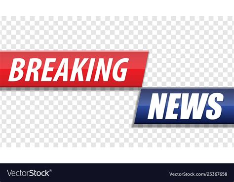Breaking News Red Blue Banner With White Text Vector Image