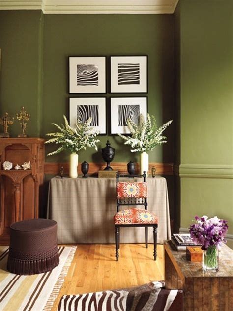 Olive Green Centsational Style Green Walls Living Room Living Room