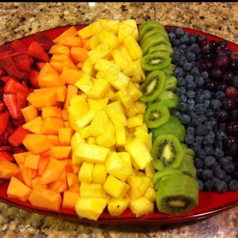 Rainbow Fruit Tray Party Pinterest Fruit Dishes Rainbow Fruit