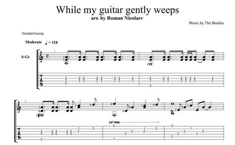 While My Guitar Gently Weeps For Guitar Guitar Sheet Music And Tabs