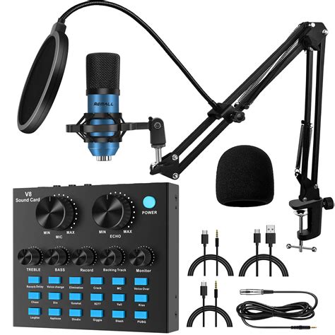 Buy Bm800 Condenser Microphone Kit With Sound Card Remall V8 Sound