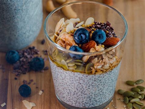 Recette Pudding aux graines de chia et myrtilles