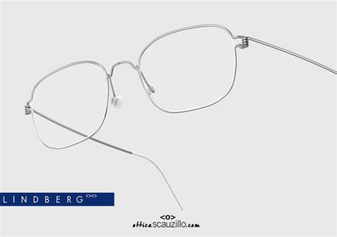 narrow rectangular titanium eyeglasses air rim lindberg mars col p10 shiny silver occhiali