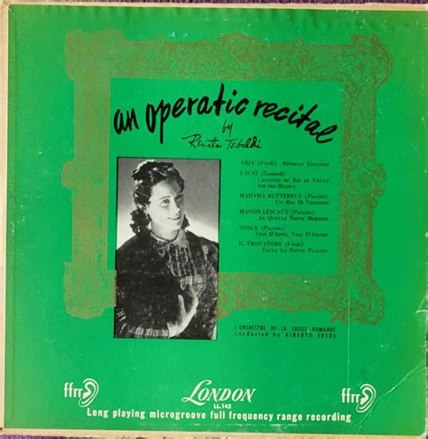 Renata Tebaldi An Operatic Recital By Renata Tebaldi Vinyl Discogs