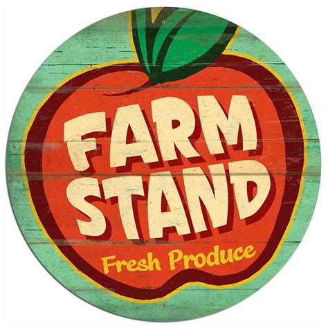 Farm Stand Fresh Produce Apple Metal Sign 28 In Farm Stand Farm