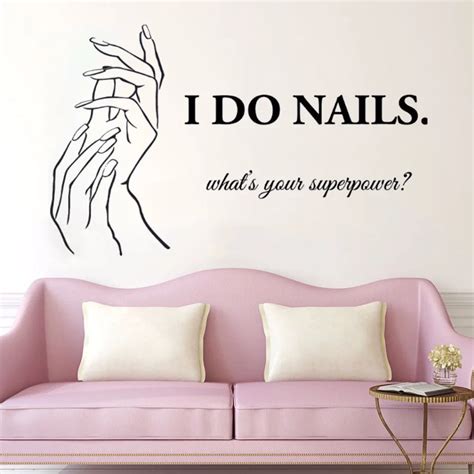 nail salon quote wall decals manicure pedicure wall sticker beauty salon decor nails polish wall