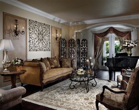 Traditional Living Room Design With Metal Wall Panels