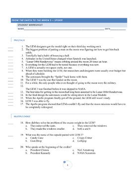 You need to enable javascript to run this app. From the Earth to the Moon Worksheets -- Seven Episode ...