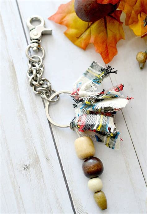 Diy Rag And Wooden Beads Keychain Stylish Cravings
