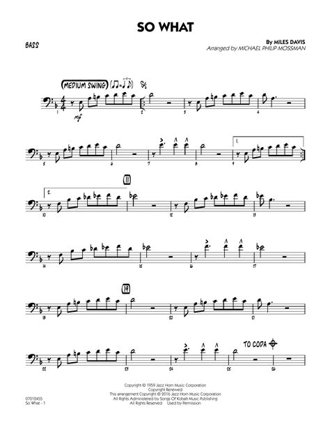 100 greatest rock songs with insanely memorable bass. So What - Bass Sheet Music | Michael Philip Mossman | Jazz ...