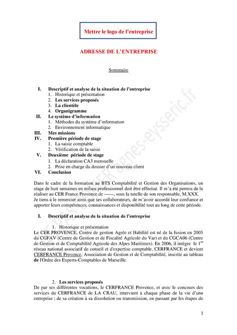 Exemple De Rapport De Stage Bts Cg Communauté Mcms™ Oct 2023