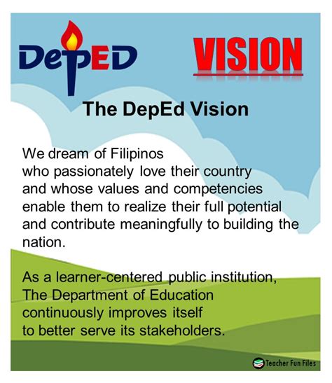 Deped Mission Vision And Core Values Youtube Images