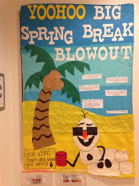 RA Spring Break Frozen themed alcohol bulletin board Alcohol Bulletin