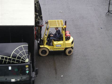 forklift truck unloading  lorry