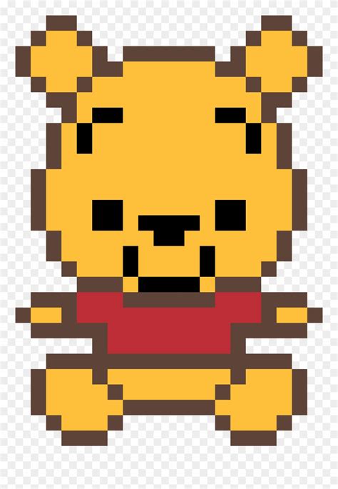 Winnie The Pooh Bear Minecraft Pixel Art Clipart 2120875 Pinclipart