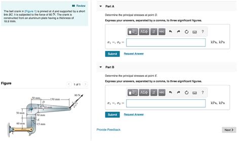 Solved Review Part A The Bell Crank In Figure Is Pinned Chegg Com