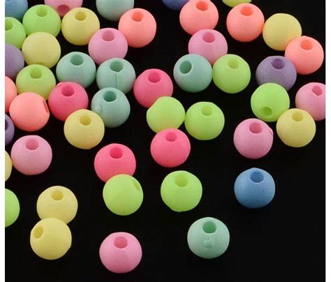 Matte Pastel Acrylic Beads Color Mix 6mm Round Pack Of