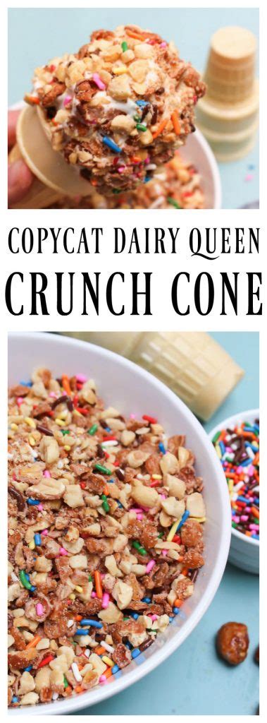 The dairy queen blizzard of the month for february includes vanilla soft serve forcibly mingled with chocolate chip cookie dough, choco chunks, and the dueling textures of the soft dough and crunchy choco chunks are also nice. Copycat Dairy Queen Crunch Cone