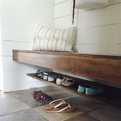 Build A Floating Bench And Shoe Shelf The Schmidt Home Mudroom