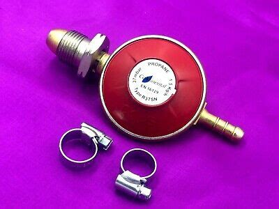 LPG Propane Gas 37 Mbar Low Pressure Red Regulator With 2 Clips