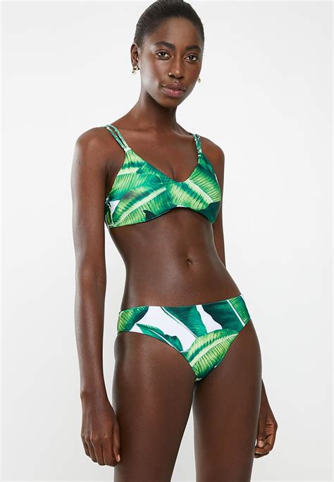 Leaf Printed Bikini Set Green Lithe Bikinis Superbalist Com