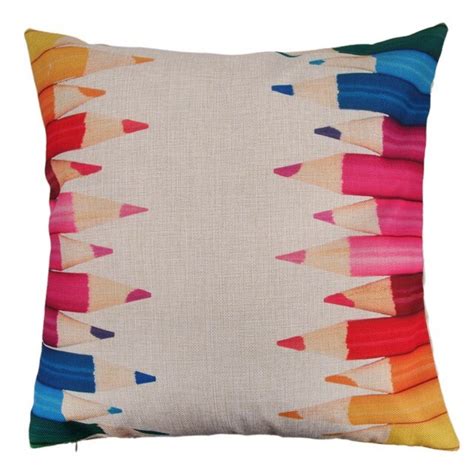 Buy Creative Pencil Pattern Cotton Pillow Cover Pillow