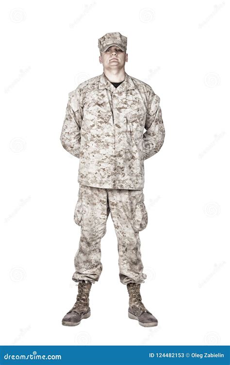 Soldier In Parade Rest Position Front View Shoot Stock Image Image Of