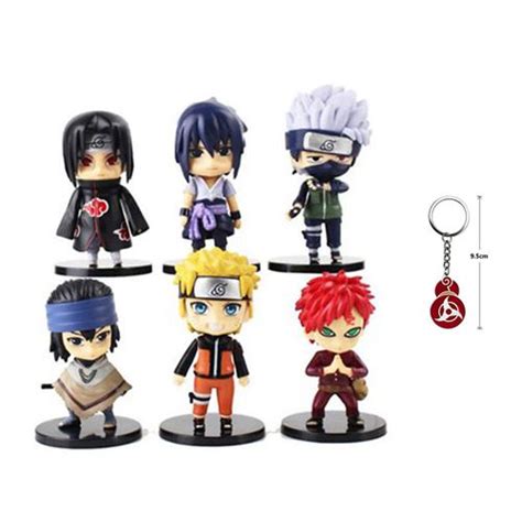 17€41 Sur Set De 6 Pièces Figurines Naruto Sasuke Kakashi Gaara Itachi