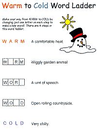 1st grade is an important time for children to learn and grow.first grade teachers can choose from a wide variety of word. Winter Word Ladder