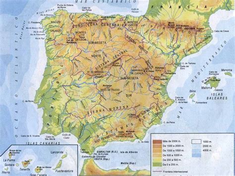 Mapa Físico De España Profesorpaco