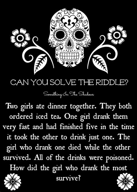 Creepy Riddles From Something In The Shadows Find Us On Facebook