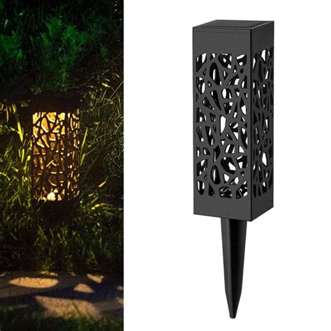 This set of 6 is the perfect accent to a cute garden or landscape. LED Solar Stake Light Lantern Solar Powered Pathway Lights ...