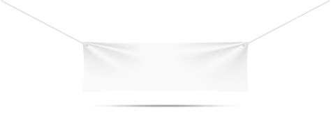 Premium Vector White Textile Banners With Folds Blank Hanging Banner