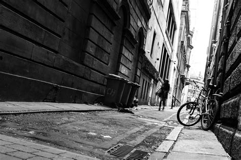 Wallpaper Dark City Street Car Bicycle Building Sky Shadow