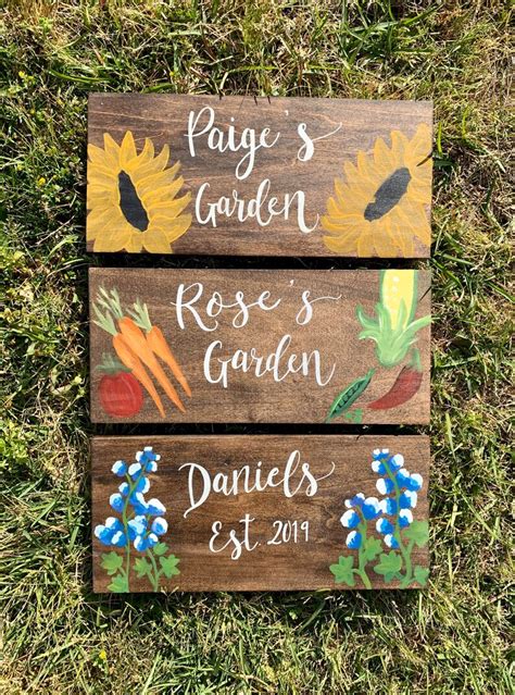 Custom Garden Sign Personalized Garden Decor Garden Art Etsy