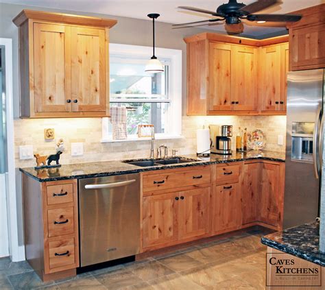 Rustic Knotty Alder Kitchen With Weathered Beams Rustic Kitchen