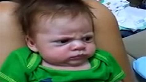 Watch Baby Has Extremely Angry Face In Hilarious Video Metro Video My