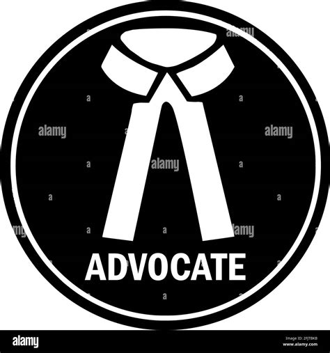 Advocate Symbol With Text Black Circle Background Justice Lawyer Sign