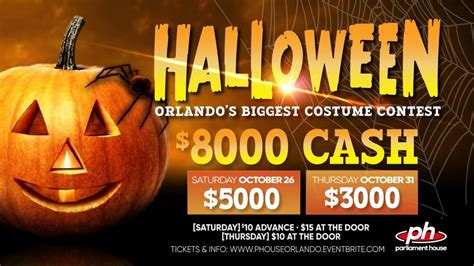 Halloween Cash Orlando S Biggest Costume Contest Orlando Fl Oct Pm