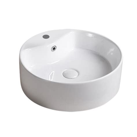 Rounding out the design is an integrated white ceramic belly bowl. Boyel Living 16 in. Round White Basin Bathroom Vanity Bowl ...