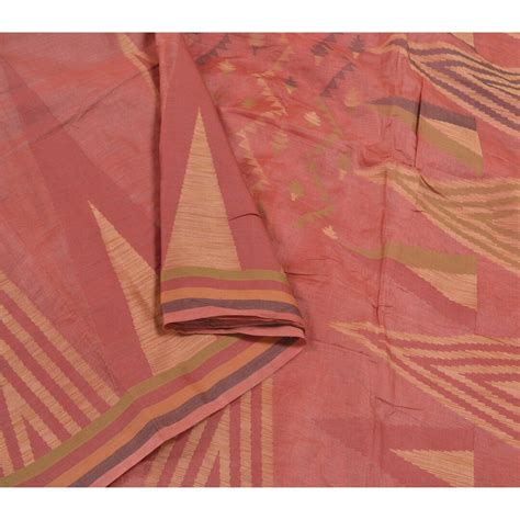 Vintage Sari 100 Pure Silk Pink Indian Sarees Woven 5yd Craft Etsy