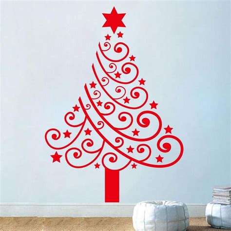 Merry Christmas Vinyl Tree Wall Stickers Removable Christmas Decal Home