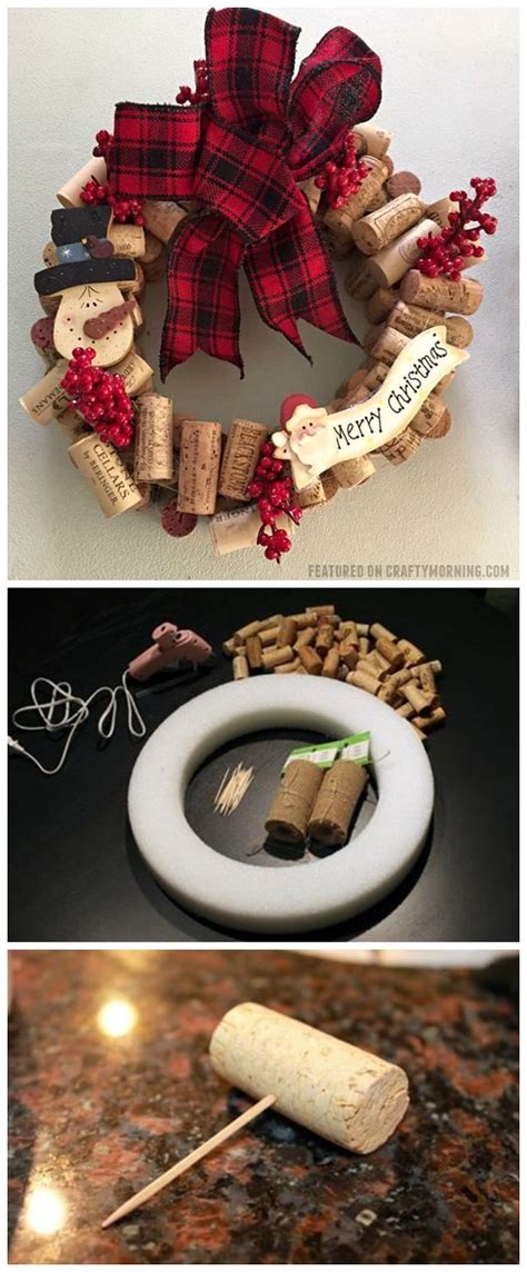 Wine Cork Christmas Wreath Craft To Make Adorable To Hang Up On Your