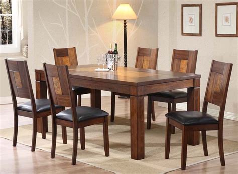 Hardwood 1.8 m dining table 6 chairs - Easy Home World
