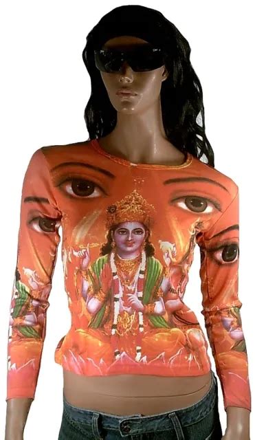 Lord Brahme Vishnu Shiva Hindu Famous Deities Dj Tattoo Designer Long T Shirt M Eur 1999