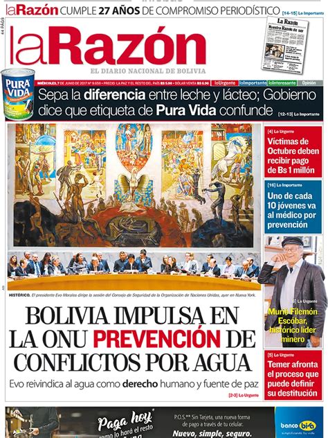 la razón bolivia miércoles 07 de junio de 2017 infobae