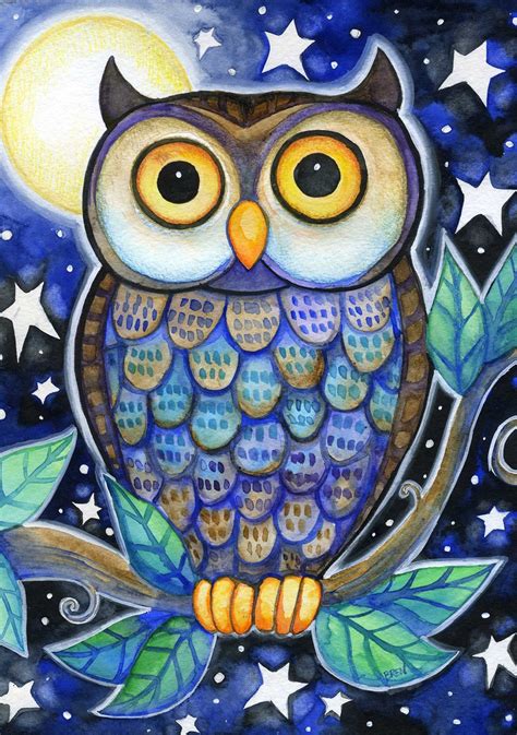 Pin By Theresa Getz On Owls Owl Painting Owls Drawing Whimsical Owl