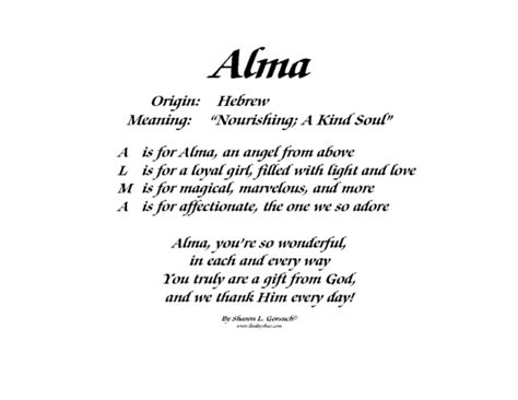 Meaning Of Alma Lindseyboo