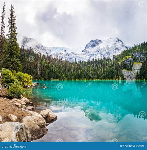 Mountain And Glacier Fed Lake Stock Photo Image Of Columbia